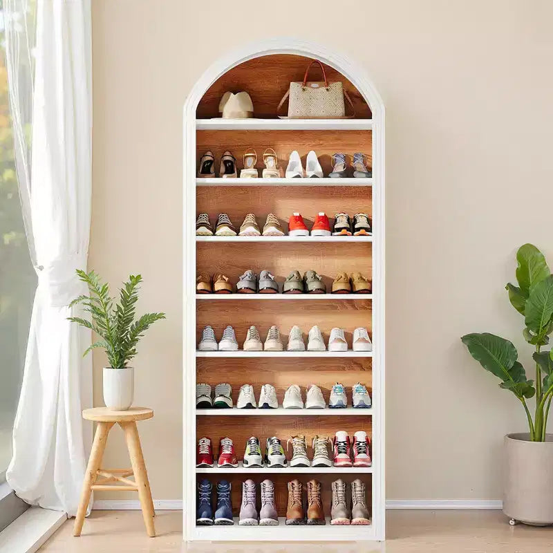 MAYEERTY 8-Tier Arched Bookshelf Stylish High-End Home Decor Display Rack