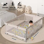 Box per bambini pieghevole grigio, quadrato, per 2