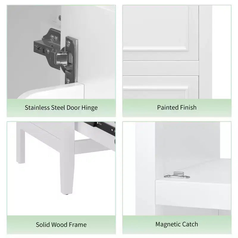 Mobile bagno freestanding da 20" nero/bianco con lavabo, armadietto a 1 anta, cassetto e ripiano
