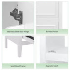 Mobile bagno freestanding da 20" nero/bianco con lavabo, armadietto a 1 anta, cassetto e ripiano