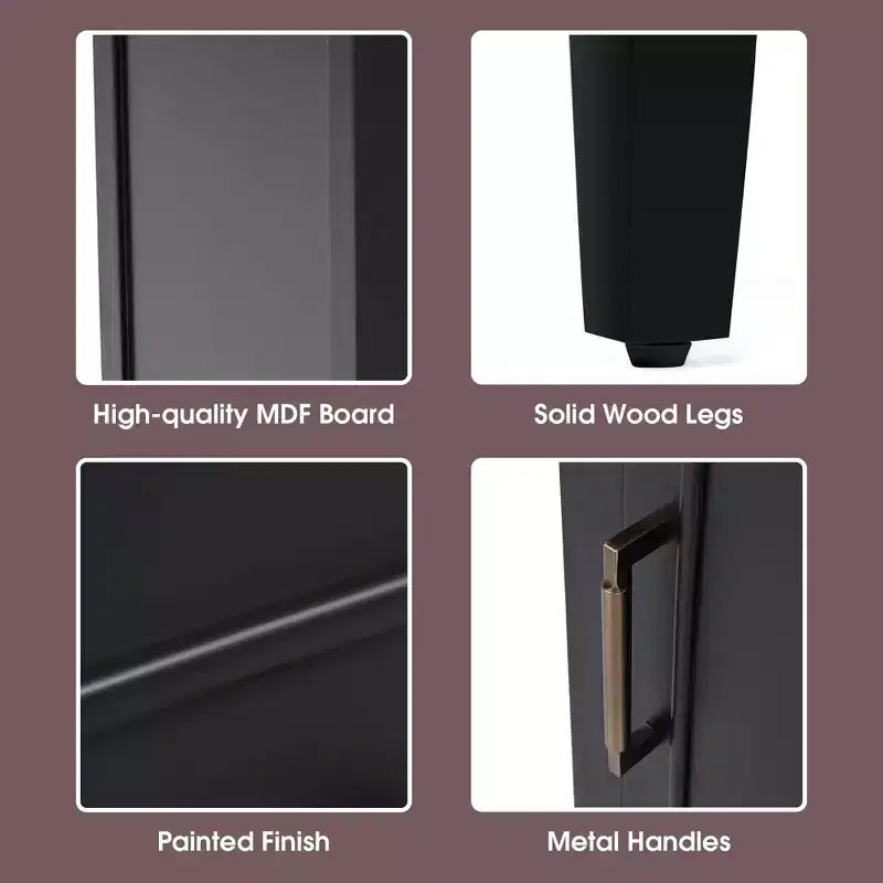 Mobile bagno freestanding da 20" nero/bianco con lavabo, armadietto a 1 anta, cassetto e ripiano