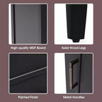 Mobile bagno freestanding da 20" nero/bianco con lavabo, armadietto a 1 anta, cassetto e ripiano