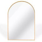 Specchio da bagno da parete ad arco nero / oro / argento, 24x36 pollici, singolo