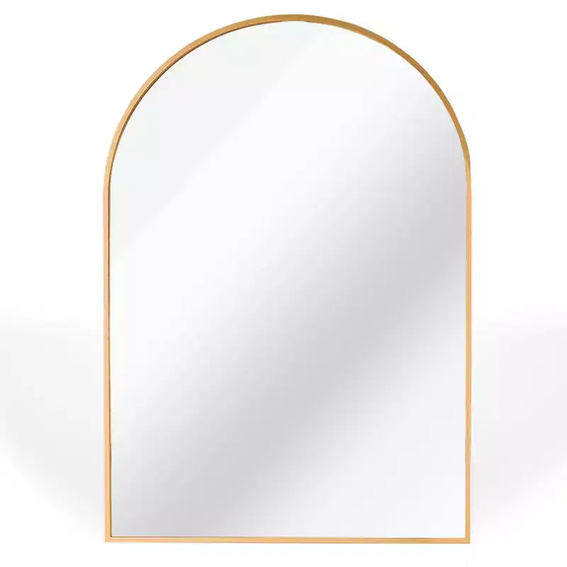 Specchio da bagno da parete ad arco nero / oro / argento, 24x36 pollici, singolo