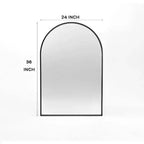 Specchio da bagno da parete ad arco nero / oro / argento, 24x36 pollici, singolo