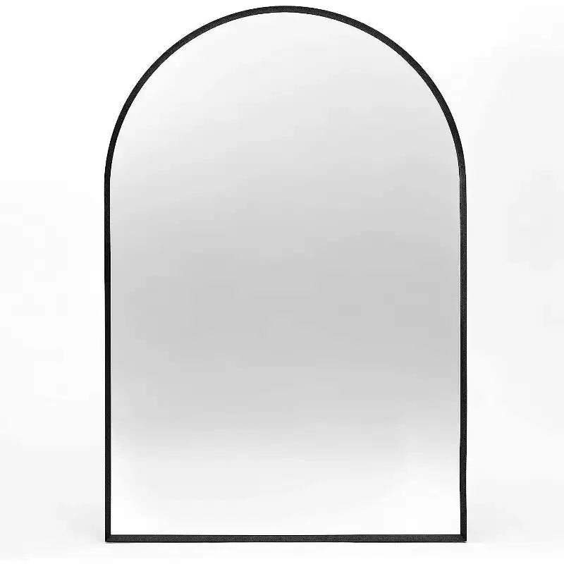 Specchio da bagno da parete ad arco nero / oro / argento, 24x36 pollici, singolo