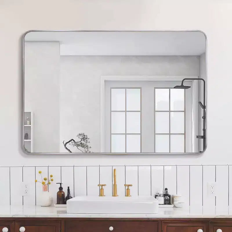 TUYOHW 30x40 Inch Wall Mount Bathroom Mirror,Modern Rectangular Wall Mount Vanity Mirror with Metal Frame for Bathroom,Bedroom
