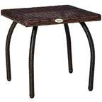 Outdoor PE Wicker Side Table, Small Square Rattan End Table, All-Weather Material Coffee Table for Garden, Balcony