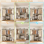 Appendiabiti da Parete Industriale con Mensole in Legno, 4 Barre – Nero / Marrone / Grigio Scuro / Bianco – 1–2 Persone