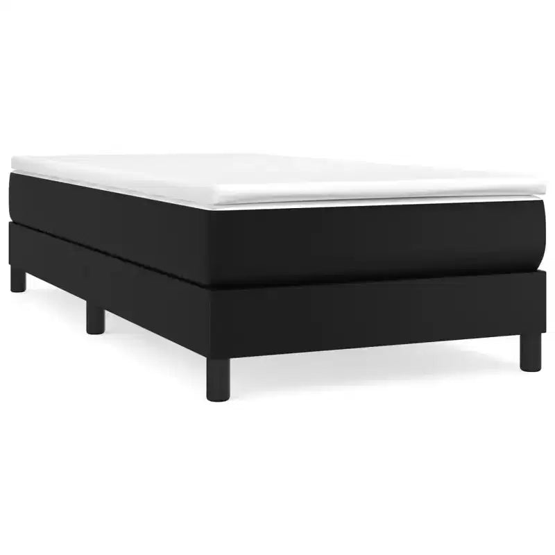 Struttura letto a piattaforma Twin XL in similpelle nera – Singola