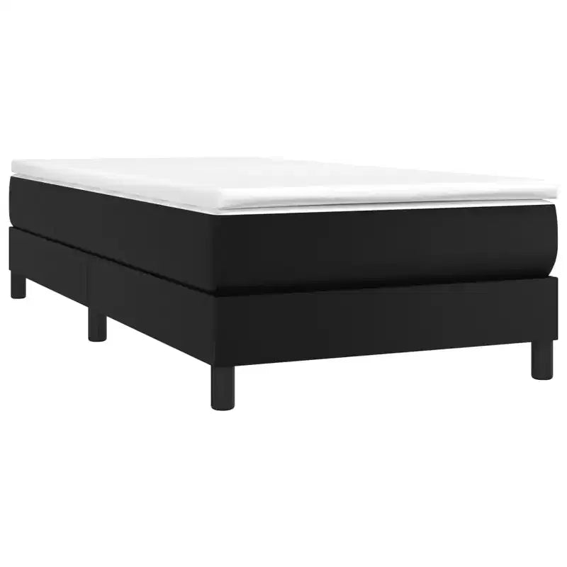 Struttura letto a piattaforma Twin XL in similpelle nera – Singola