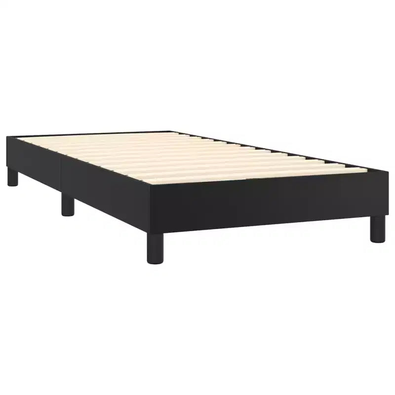 Struttura letto a piattaforma Twin XL in similpelle nera – Singola
