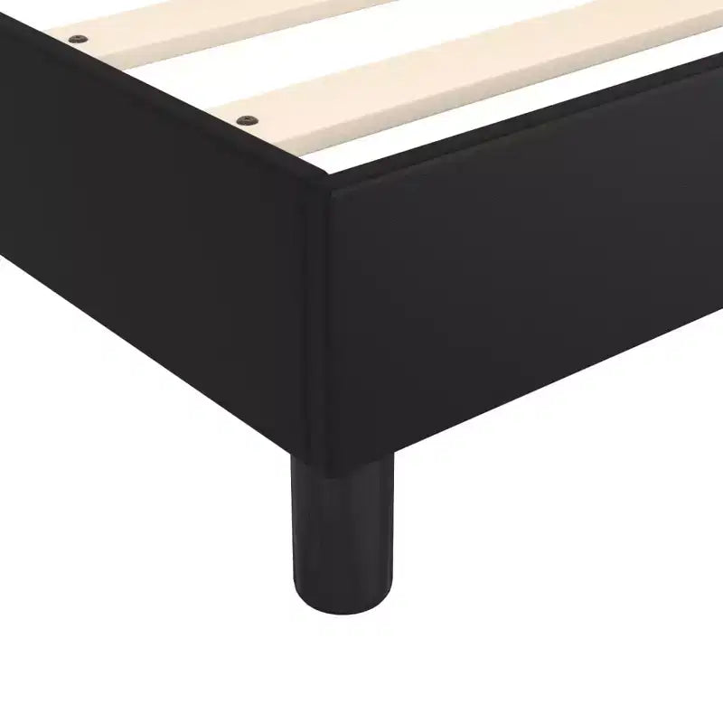 Struttura letto a piattaforma Twin XL in similpelle nera – Singola