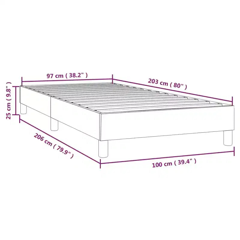Struttura letto a piattaforma Twin XL in similpelle nera – Singola