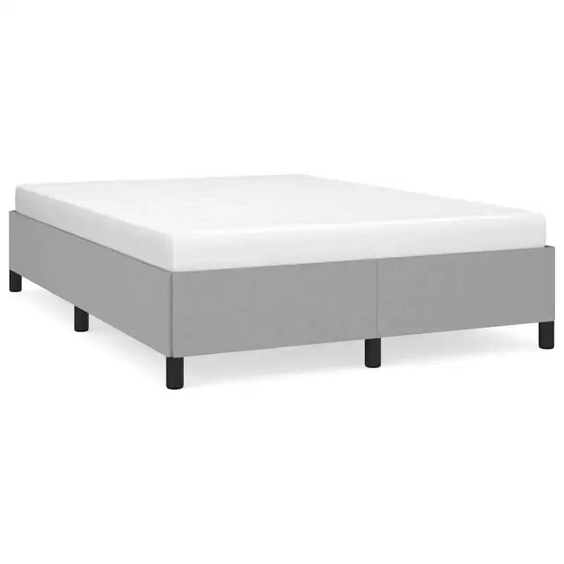 Struttura letto a piattaforma matrimoniale completa grigio chiaro, per 2 persone