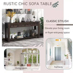 Blu Scuro / Espresso / Grigio Lavato / Blu Navy / Marrone Chiaro – Tavolino Consolle Stretto, Stile Retrò Invecchiato, 4 Cassetti e Ripiano, 1 Pezzo