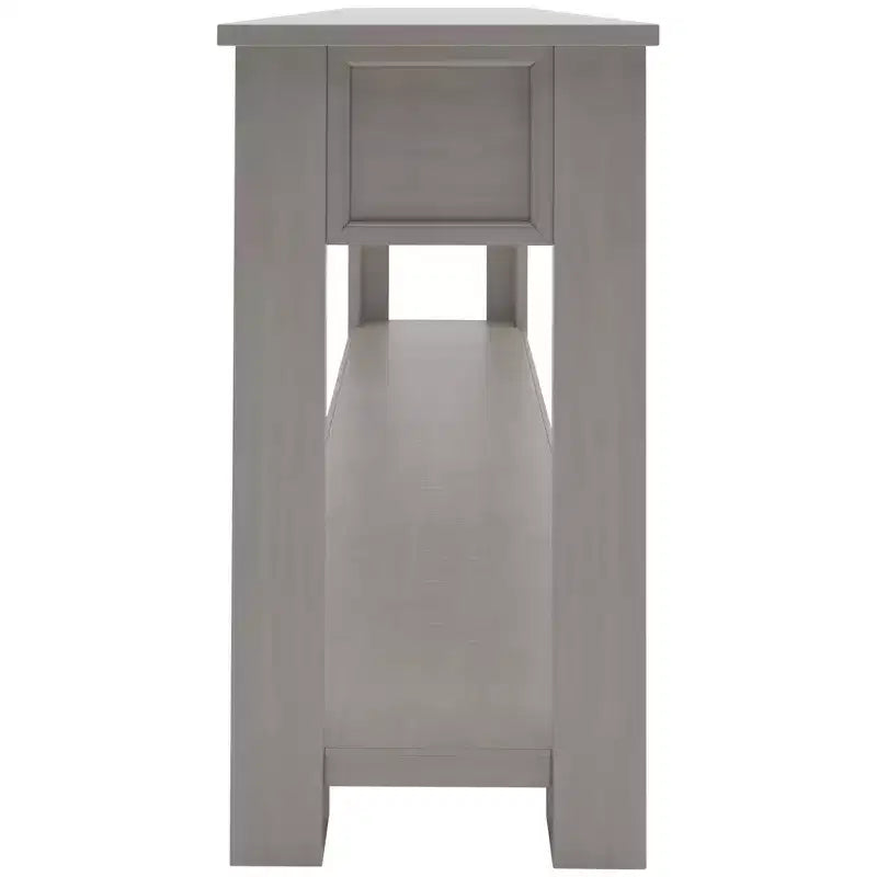 Blu Scuro / Espresso / Grigio Lavato / Blu Navy / Marrone Chiaro – Tavolino Consolle Stretto, Stile Retrò Invecchiato, 4 Cassetti e Ripiano, 1 Pezzo