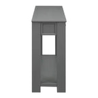 Blu Scuro / Espresso / Grigio Lavato / Blu Navy / Marrone Chiaro – Tavolino Consolle Stretto, Stile Retrò Invecchiato, 4 Cassetti e Ripiano, 1 Pezzo