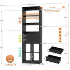 Organizzatore per armadio regolabile Beige / Nero / Ciano / Bianco, 240 cm, 1 persona