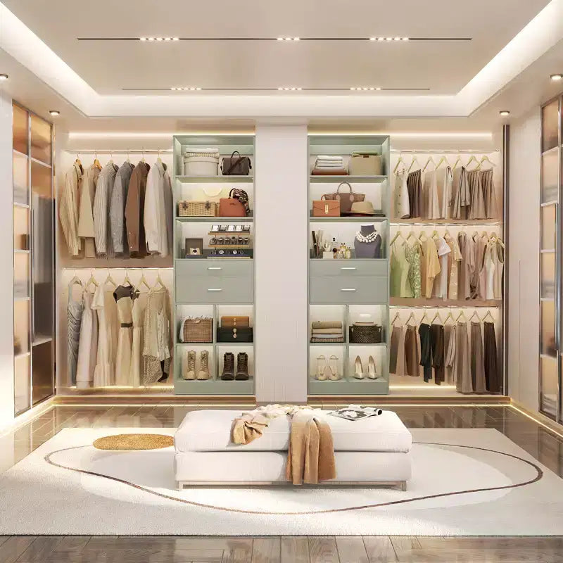 Organizzatore per armadio regolabile Beige / Nero / Ciano / Bianco, 240 cm, 1 persona