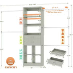Organizzatore per armadio regolabile Beige / Nero / Ciano / Bianco, 240 cm, 1 persona