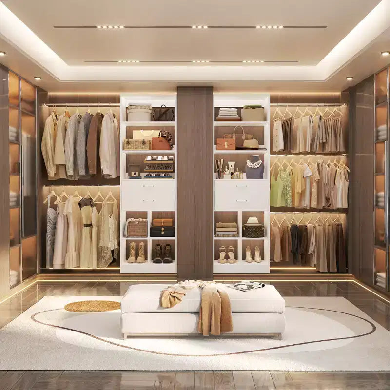 Organizzatore per armadio regolabile Beige / Nero / Ciano / Bianco, 240 cm, 1 persona