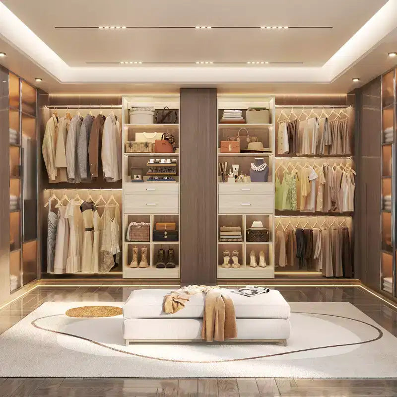 Organizzatore per armadio regolabile Beige / Nero / Ciano / Bianco, 240 cm, 1 persona