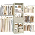 Organizzatore per armadio regolabile Beige / Nero / Ciano / Bianco, 240 cm, 1 persona