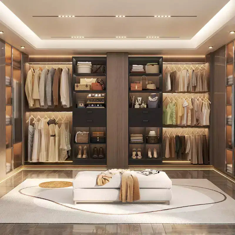 Organizzatore per armadio regolabile Beige / Nero / Ciano / Bianco, 240 cm, 1 persona