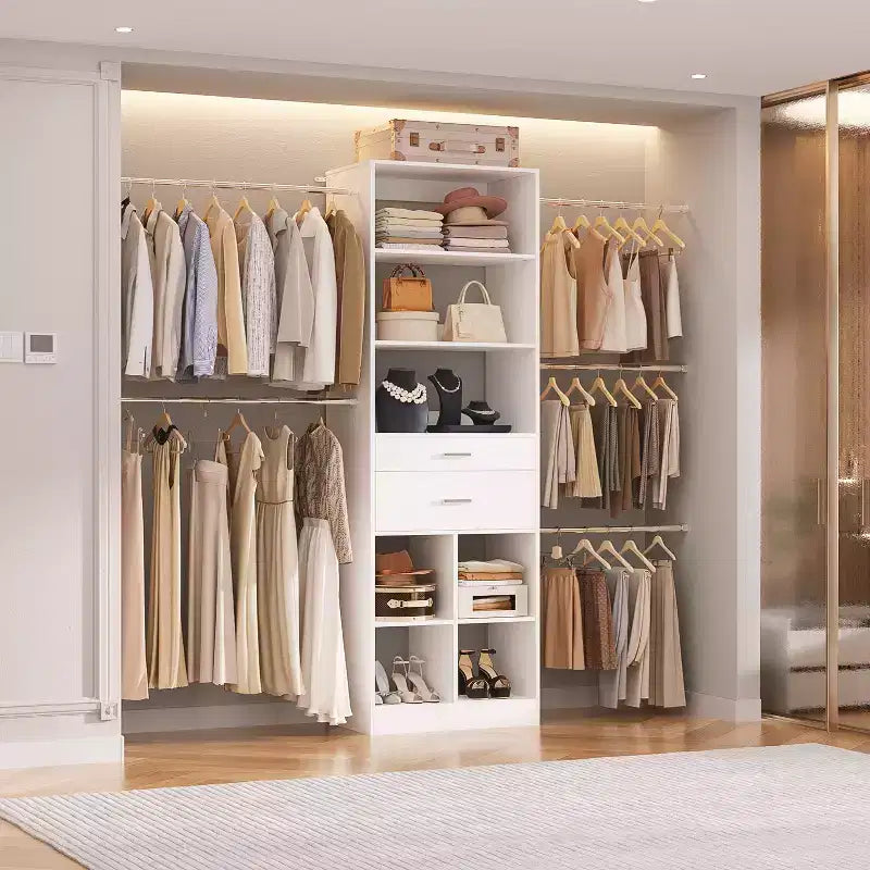 Organizzatore per armadio regolabile Beige / Nero / Ciano / Bianco, 240 cm, 1 persona