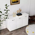 Tavolino a 3 Ante con Ripostiglio, MDF, Grigio/Bianco
