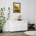Tavolino a 3 Ante con Ripostiglio, MDF, Grigio/Bianco