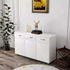 Tavolino a 3 Ante con Ripostiglio, MDF, Grigio/Bianco