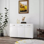 Tavolino a 3 Ante con Ripostiglio, MDF, Grigio/Bianco