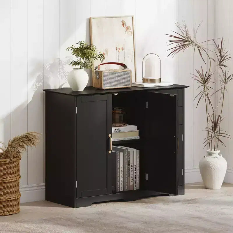 Madia moderna 40" nera/bianca con 2 cassetti e 3 ante