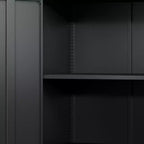 Armadietto mobile con serratura a 2 ante, nero, con ruote, monoposto, capacità 163 kg