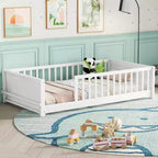Testiera a forma di casa con sponde di protezione, da appoggiare a terra, colore grigio/naturale/bianco - Full Size, 1 bambino