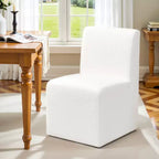 Subrtex Upholstered Dining Chairs with Casters, Modern Single Sofa Chair with Slient Wheels for living room, Arrived Assembed, Oatmeal