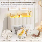 Letto a LED Imbottito Viola / Bianco / Rosa con 2 Cassetti e Testiera Contenitore – Singolo / Matrimoniale / Singolo XL, per 1
