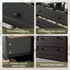 Cassettiera verticale in legno con 5 cassetti, colore nero/grigio