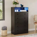 5 Drawer Wooden Dresser for Bedroom Closet Bedside, Wood Chest of Drawers for Nursery Living Room Hallway,Modern Vertical Storage Organizer Nightstand