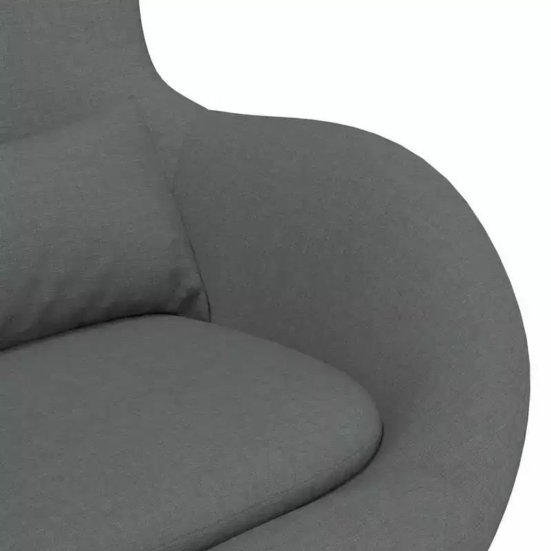 Poltrona girevole a uovo in tessuto nero/grigio scuro per 1 persona