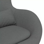 Poltrona girevole a uovo in tessuto nero/grigio scuro per 1 persona