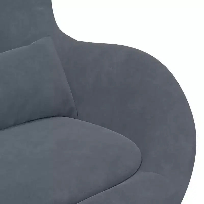 Poltrona girevole a uovo in tessuto nero/grigio scuro per 1 persona