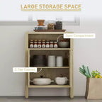 Credenza a buffet con anta in rattan nero anticato/naturale, assemblaggio per 1 persona
