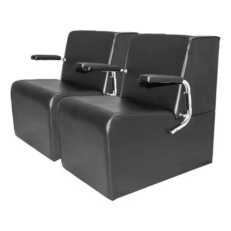 PureSana 2 Pack Chromium Anastasia Vinyl Professional Platform Hair Dryer Chair