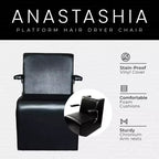 Sedia da parrucchiere in vinile cromato con piattaforma, set da 2
