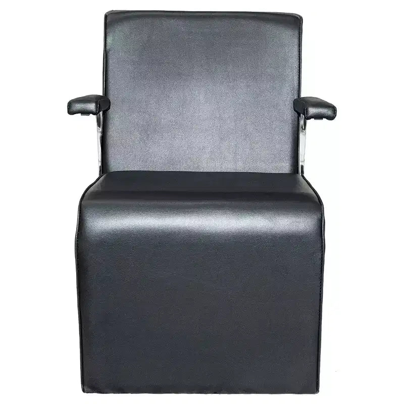 Sedia da parrucchiere in vinile cromato con piattaforma, set da 2