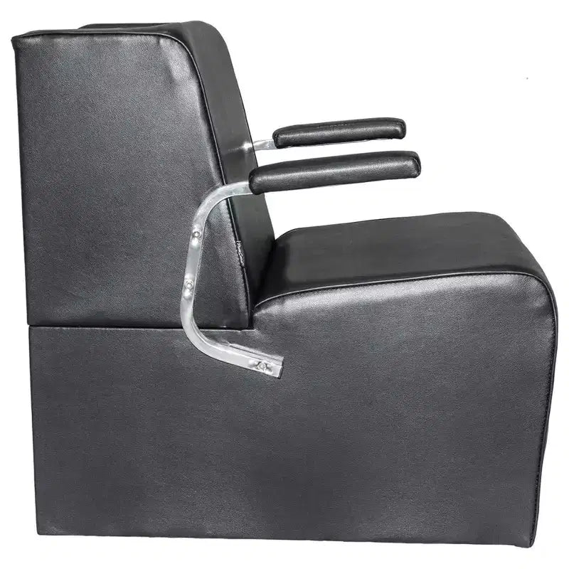 Sedia da parrucchiere in vinile cromato con piattaforma, set da 2