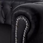 Divanetto Chesterfield 2 posti in similpelle - Nero / Bianco